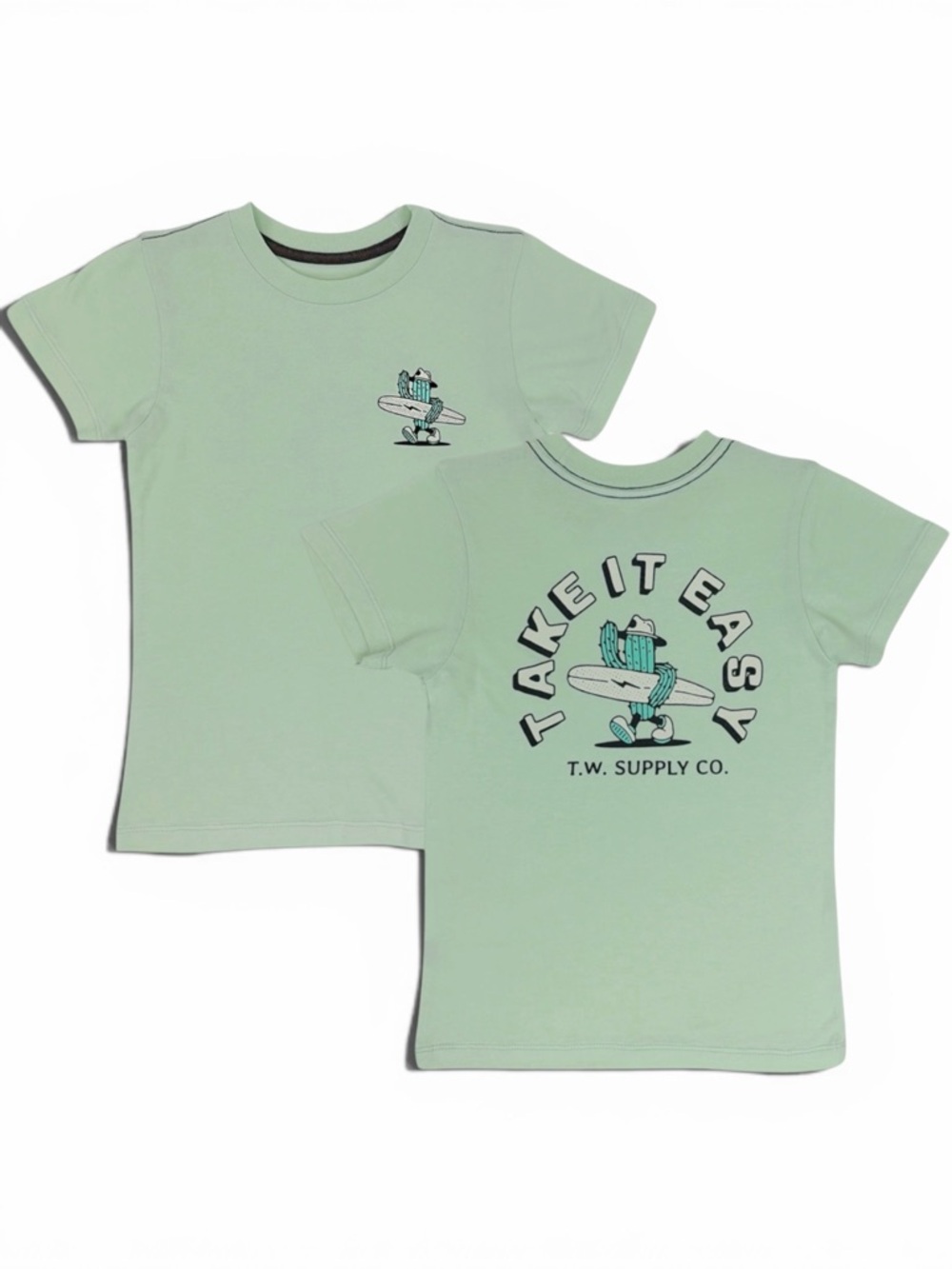 Kids 'Take It Easy' Mint Green Short Sleeve Tee by T.W. Supply Co.